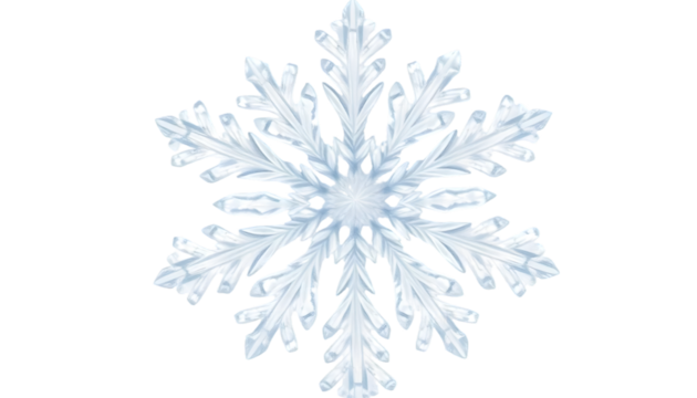 Elegant White Snowflake on Black Background Winter Holiday Decoration