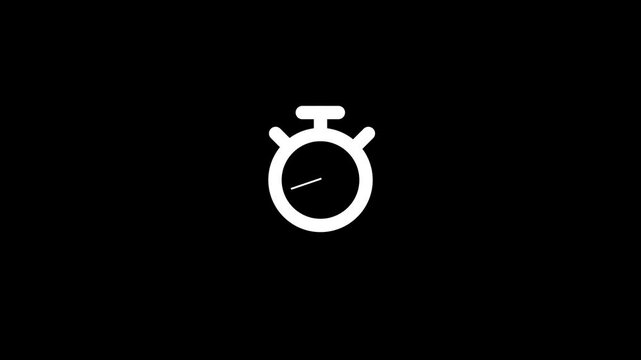 Ringing alarm Analog clock icon animation Isolated on Black background