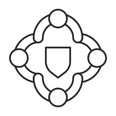 Group Security Icon Representing Collective Protection, Team Safety, and Shared Privacy