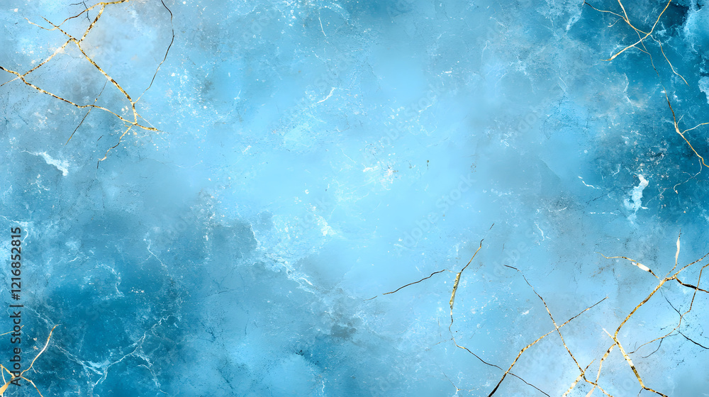 Aufkleber Abstract blue and gold background showcasing a textured design, blending soft tones with intricate patterns, evoking serenity and elegance