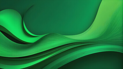 Dynamic green wave patterns create a vibrant, fluid visual experience in an abstract design