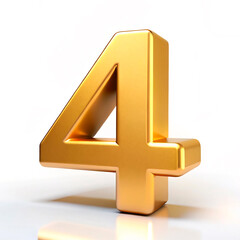 Obraz premium 3d golden number 4