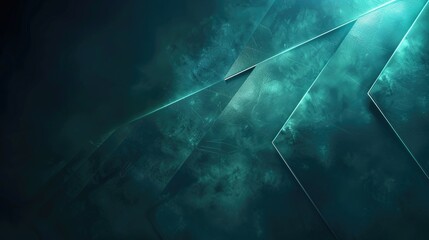 Abstract digital design featuring sharp geometric shapes and a cool color palette.