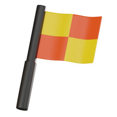 3D render, Referee Flag for Game Signals and Sports Graphics, Icon Illustration
