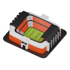 3D render, Football Stadium for Sports and Even, Icon Illustration