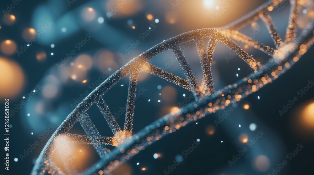 Poster microscopic view of dna helix: a glimpse into the building blocks of life