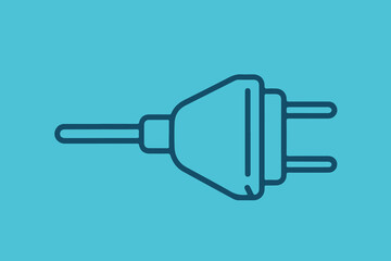 Two prong electric plug socket for electric instrument plug with line and two prong socket plug line art and two ping plugs vector illustration