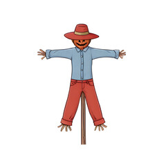 Scarecrow as a Metaphor for Countryside, Transparent Background