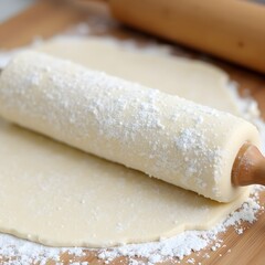 rolling pin and dough