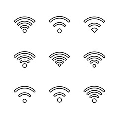 Wifi icon set. signal vector icon. Wireless  icon vector