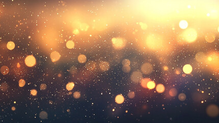 Fototapeta premium Abstract Yellow Bokeh Lights on Dark Background for a dreamy and magical effect