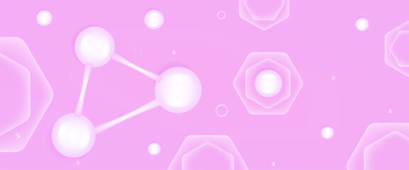 Hyaluronic acid and Niacinamide hair and skin solutions ad, pink collagen serum drop with cosmetic advertising background ready to use, illustration vector.