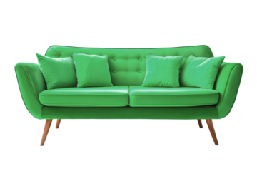 Soft sofa isolated on white background. Furniture item for home, hotel and office.