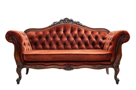 Soft sofa isolated on white background. Furniture item for home, hotel and office.