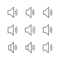 Speaker icon set. volume icon vector. loudspeaker icon vector. sound symbol