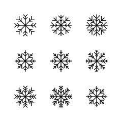 Snow icon set. snowflake icon vector