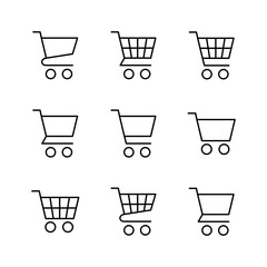 Shopping icon set. Shopping cart icon. Trolley icon vector