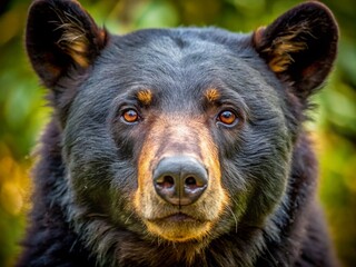 Black Bear Head Close-Up: Detailed Study of Fur and Features