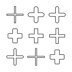 Obraz premium Plus Icon set. Add plus icon