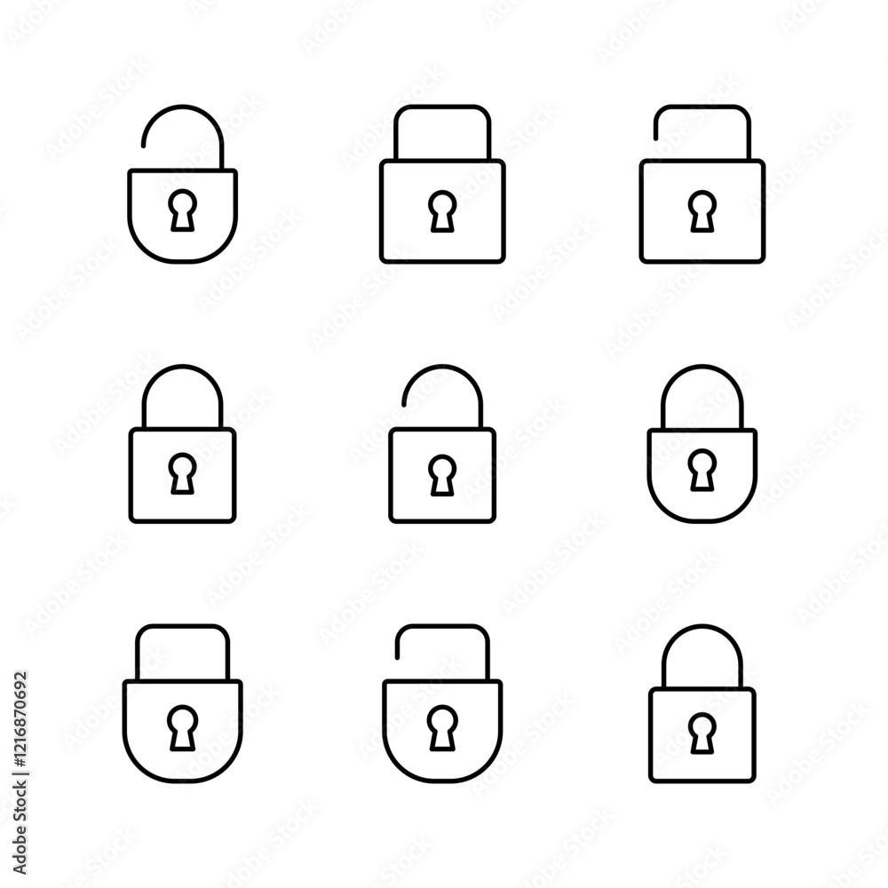 Poster lock icon set. padlock icon vector. encryption icon. security symbol