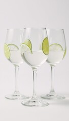 Fototapeta premium Hand-painted simple sketches of aperitif gin tonics on white background for use in DIY bar menus social media ads and promotions