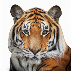 Fototapeta premium Tiger Head png photo. Realistic Tiger Front Side view photo isolated on white png transparent background. Animal Png, 