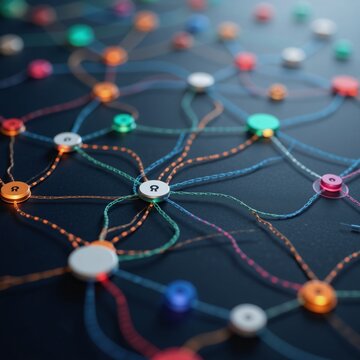 Encrypteds financial data depicted as flowing through a digital network represented by padlocked icons for enhanced security