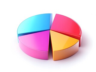 Fototapeta premium A colorful pie chart illustration representing data segmentation and analysis. Ideal for presentations related to business, finance, and statistics.