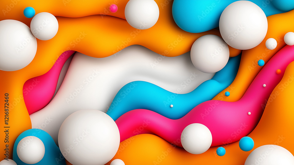 Poster vibrant abstract patterns bring life to modern interiors with playful colors and dynamic shapes in a