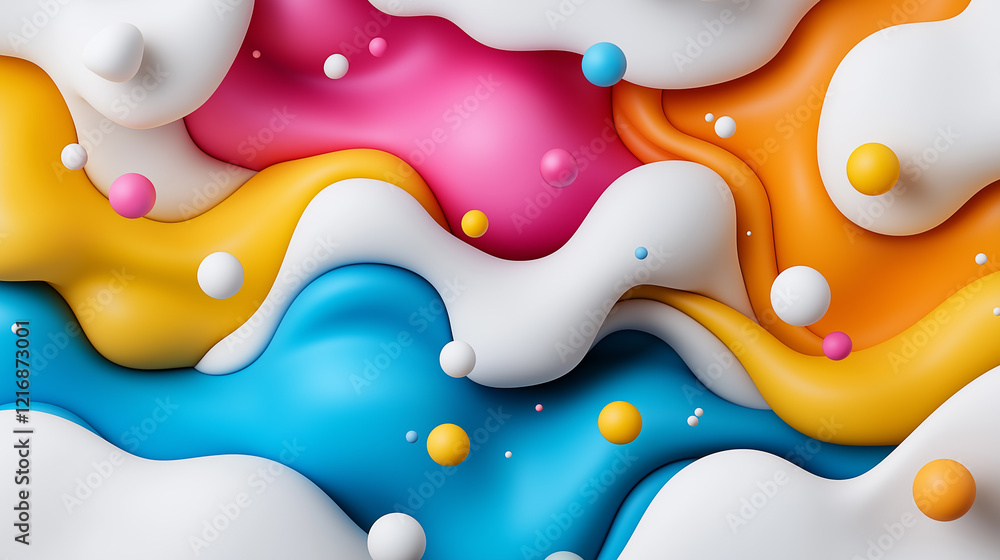 Poster vibrant abstract patterns created by ai featuring flowing colors and dynamic shapes in bold hues