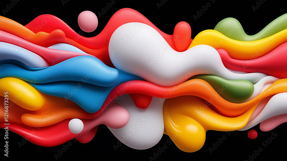 Poster vibrant abstract patterns created by ai showcase a dynamic interplay of colors and forms that evoke 