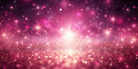 Obraz premium Glittery pink abstract background with shiny particles and sparkles, resembling a cosmic explosion, abstract art background, sparkly pink art