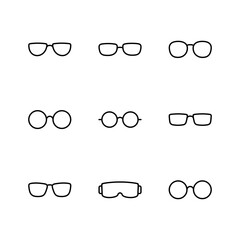 Glasses icon set. Glasses vector icon