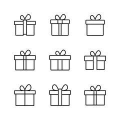 Gift icon set. gift vector icon. birthday gift