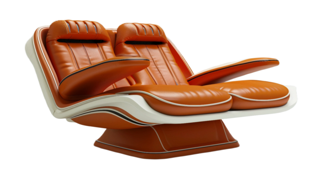 Retro Futuristic Sofa on transparent background PNG.