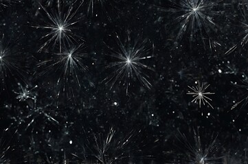 Fototapeta premium A transparent black distressed overlay background with tiny white particles scattered across it.