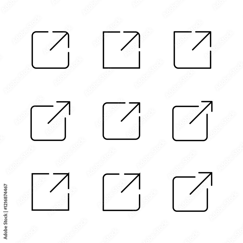 Poster external link icon set. link icon vector. hyperlink symbol