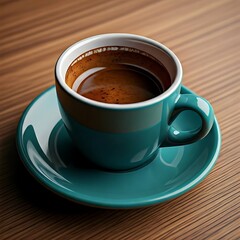 Fototapeta premium A robust Espresso shot in a tiny cup with a saucer, AI Generated