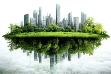 Fototapeta premium Captivating cityscape with a vibrant green park.