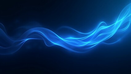 Naklejka premium Abstract blue wavy background. Generative Ai.