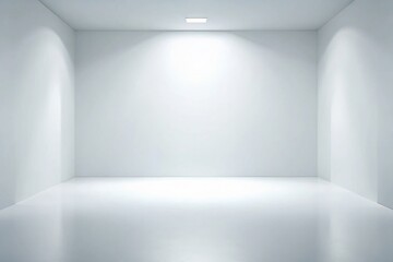 Clean White Gradient Background Product Display Studio Mockup, Empty Room Floor, 3D Render