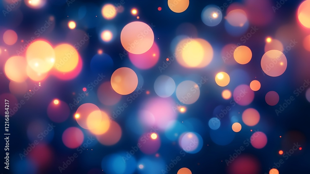 Aufkleber abstract colorful bokeh background festive lights design blurred circles sparkle shiny elegant soft 