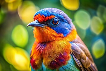 Close-up Portrait of a Bird, Detailed Feather Texture, Wildlife Photography