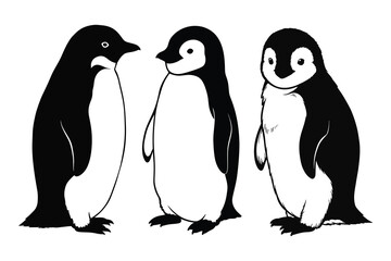 Penguin silhouette bundle design.
