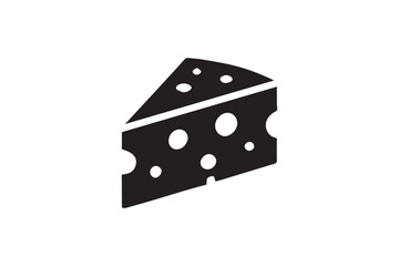 simple and subtle cheese vector silhouette black and white, set against a white background. 