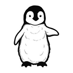 Cute Baby Penguin vector graphic.