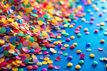 Colorful Confetti Celebration Background with Copy Space - Left-Aligned Design
