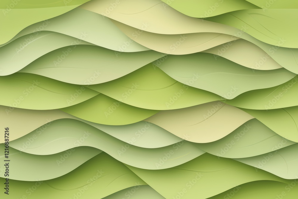 Poster soft green abstract leaf patterns with gradients for modern design projects
