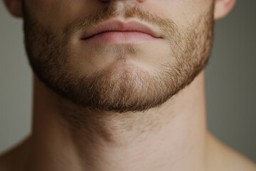 Obraz premium closeup portrait of beard and lower face in dramatic lighting