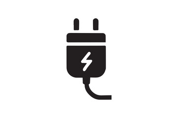 simple and subtle vector silhouette of charger in black and white, set against a white background. 